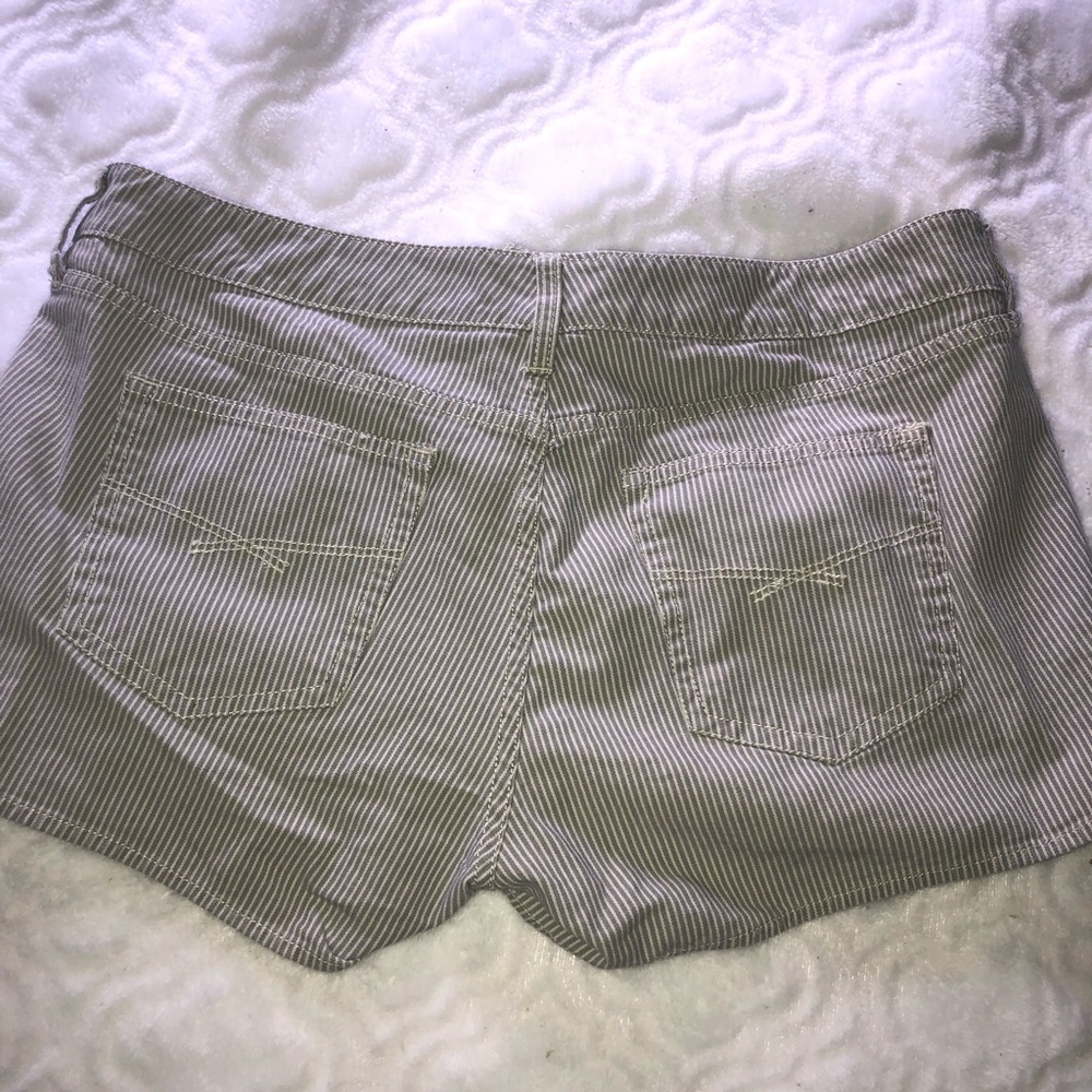 Gap Gray and White Pinstripe Cutoffs
